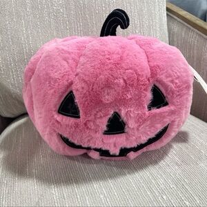 Pink Halloween Pumpkin Jack o’lantern Plush Pillow Cupcakes & Cashmere NWT